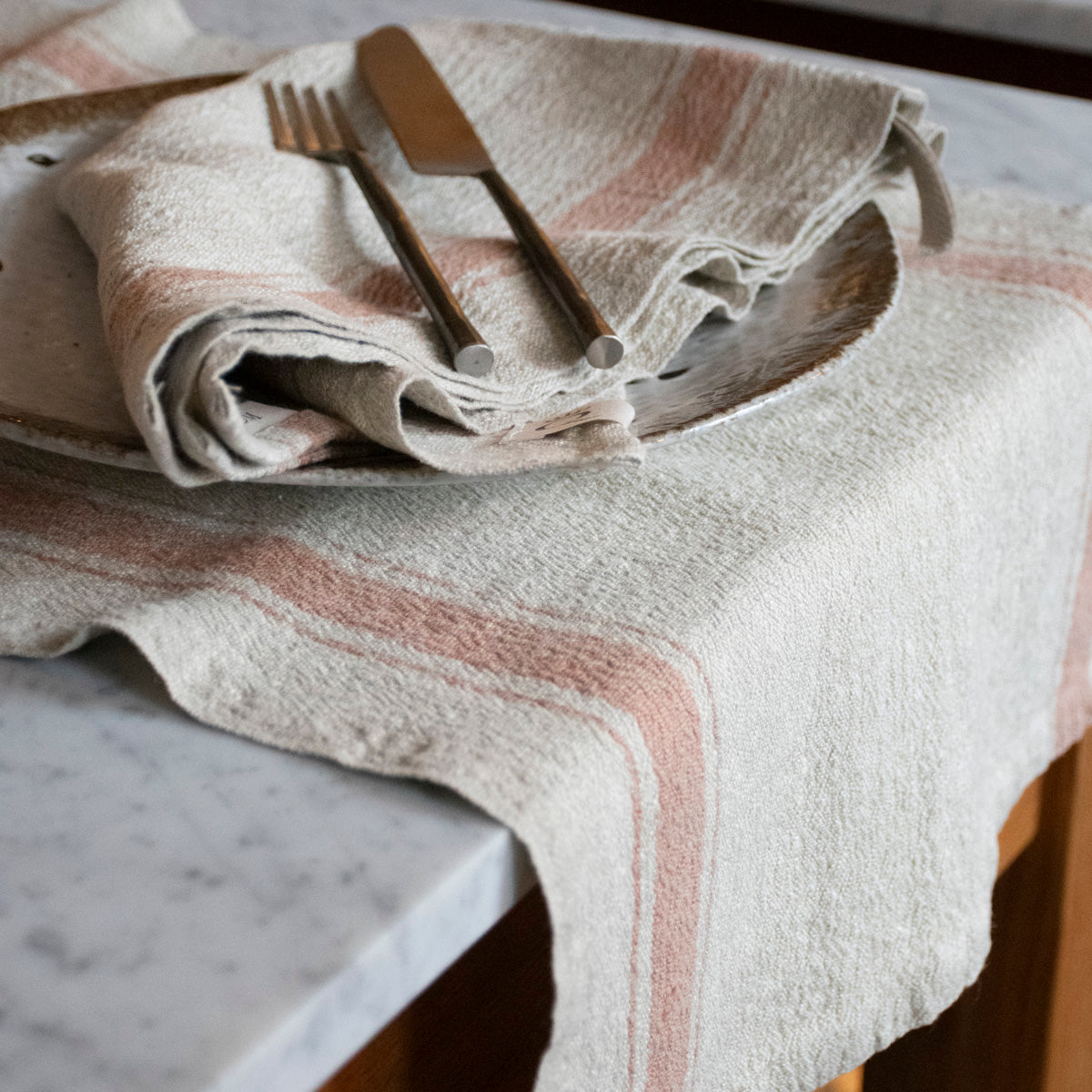 Løber i hør – Natur/Rust 40x200