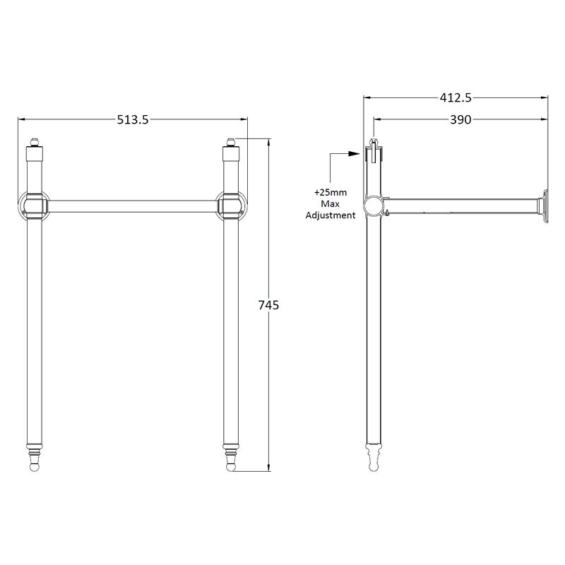 Metalstativ til håndvask Bayswater Fitzroy