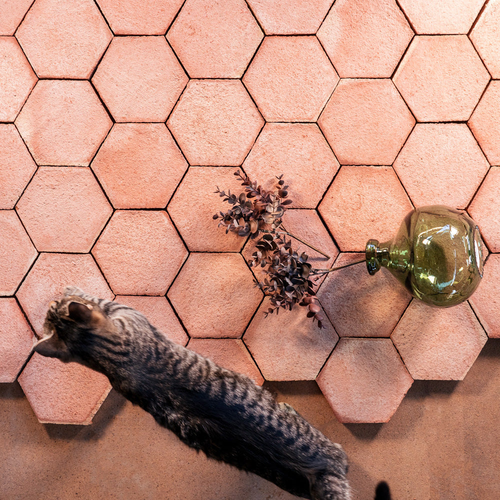 Terracotta gulv sekskant