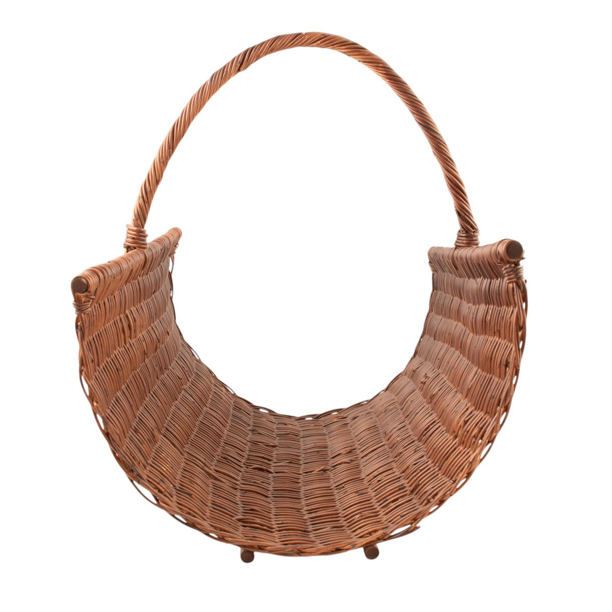 Brun flettet brændekurv