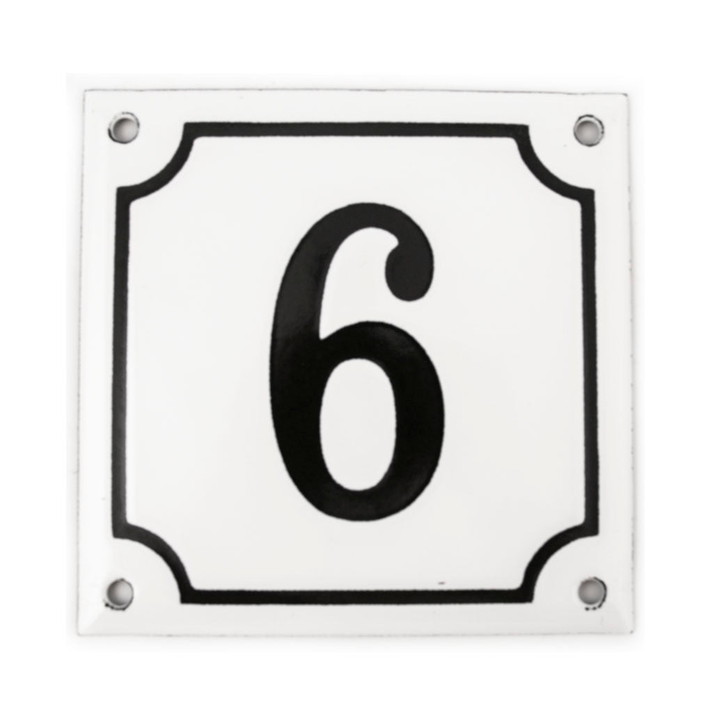 Husnummer emalje 6
