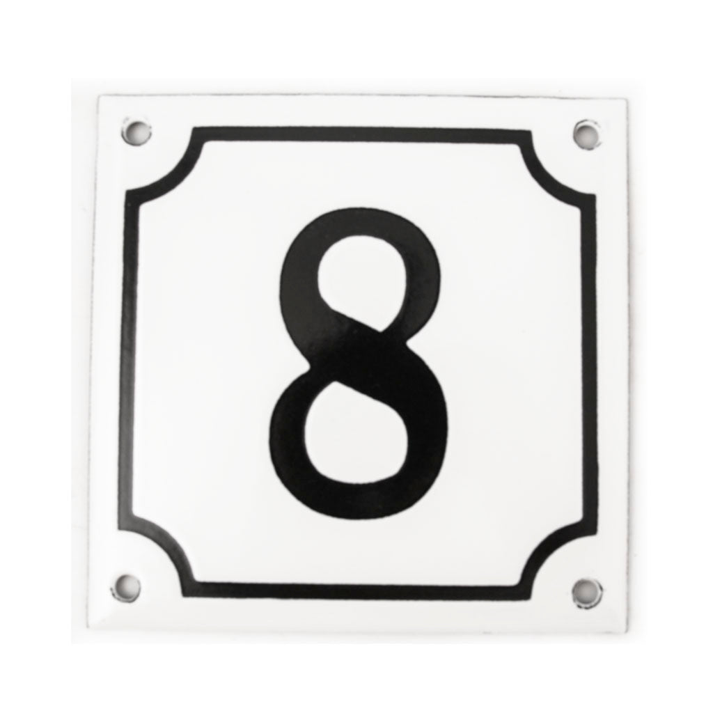Husnummer emalje 8