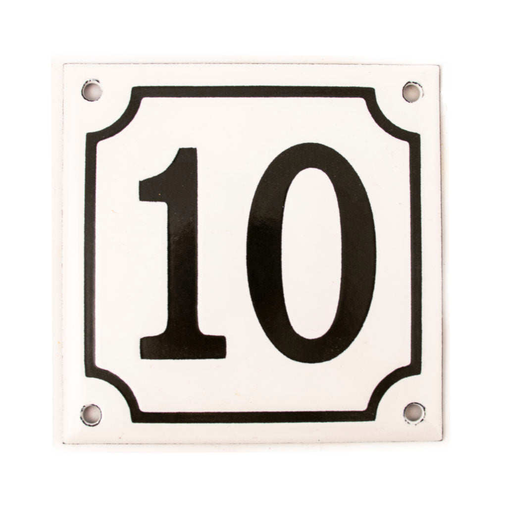 Husnummer emalje 10