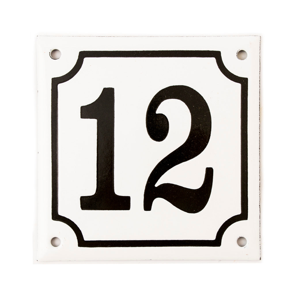 Husnummer emalj 12
