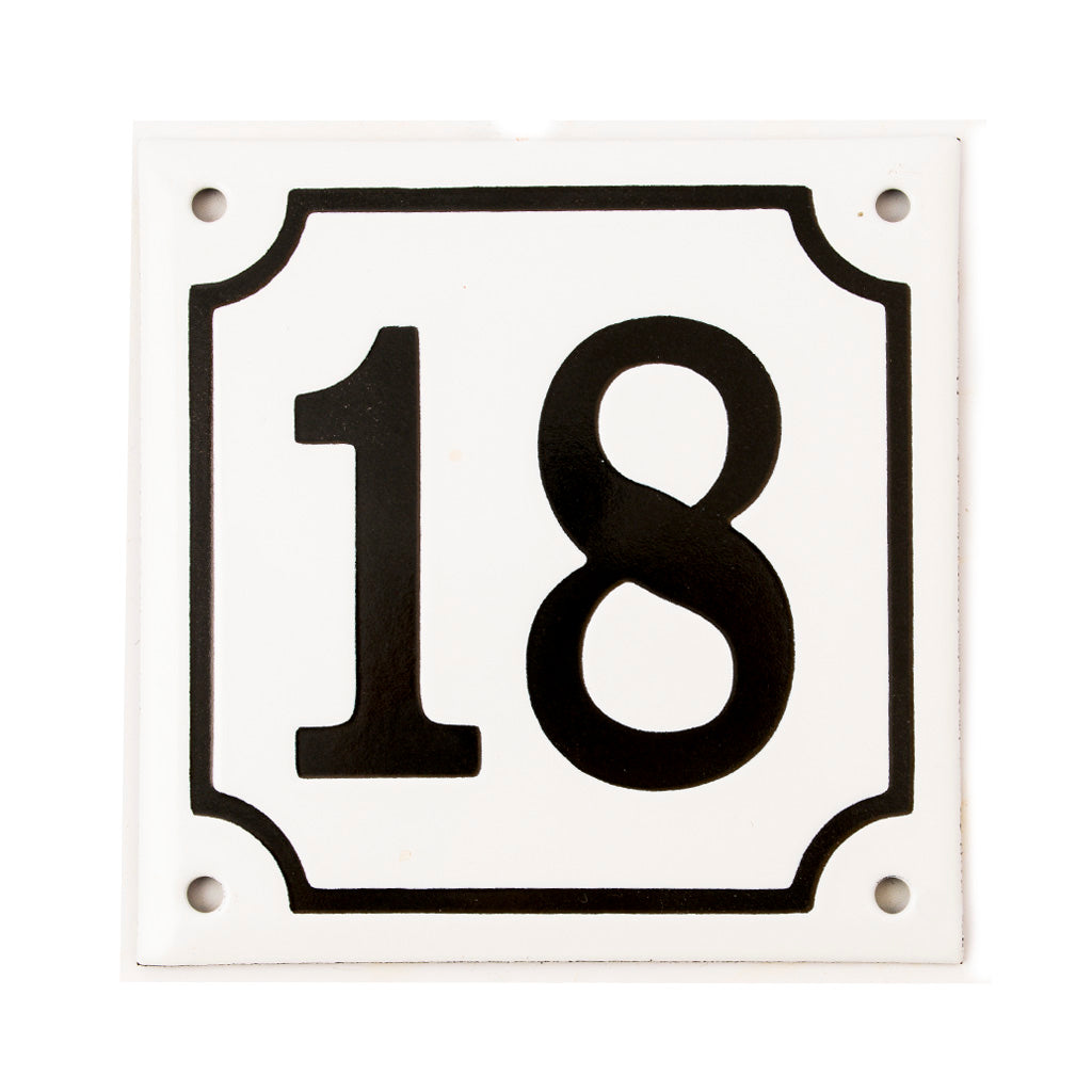 Husnummer emalj 18