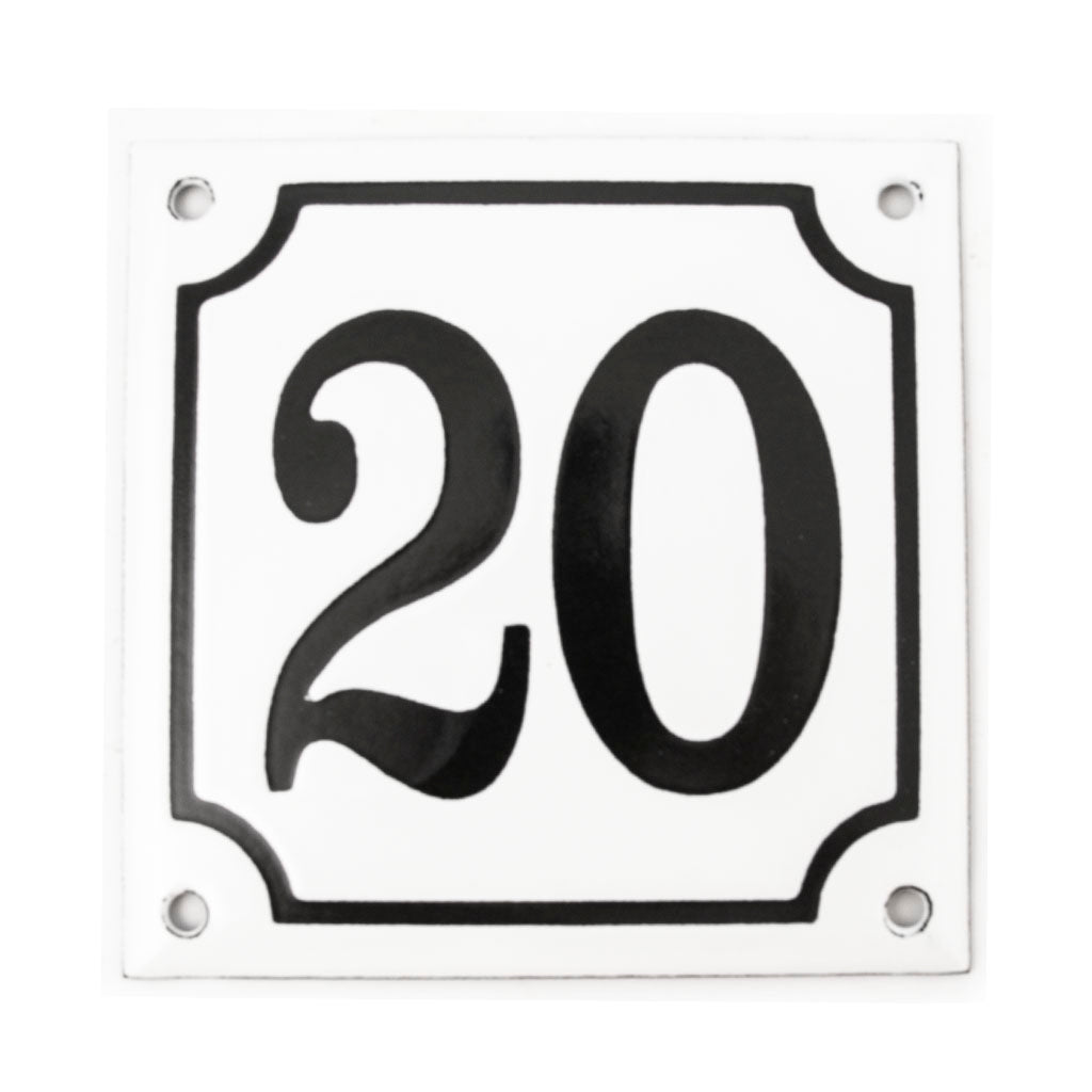 Husnummer emalje 20