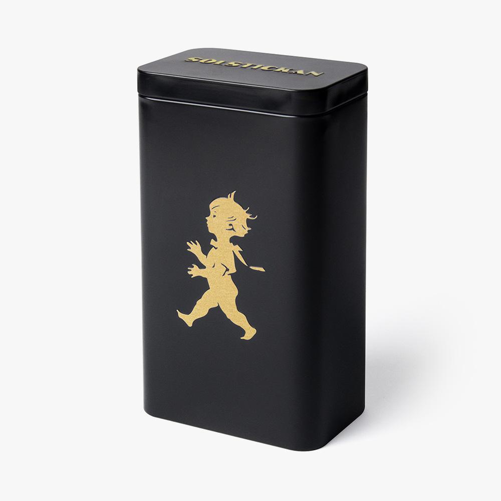 Solstickan kaffedåse sort/guld