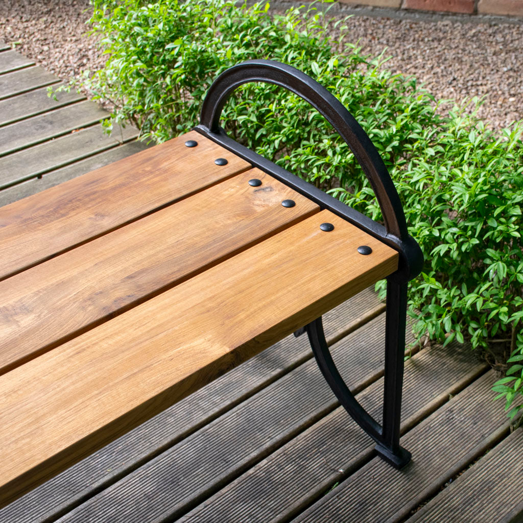 Trädgårdsbänk Movitz gjutjärn & teak