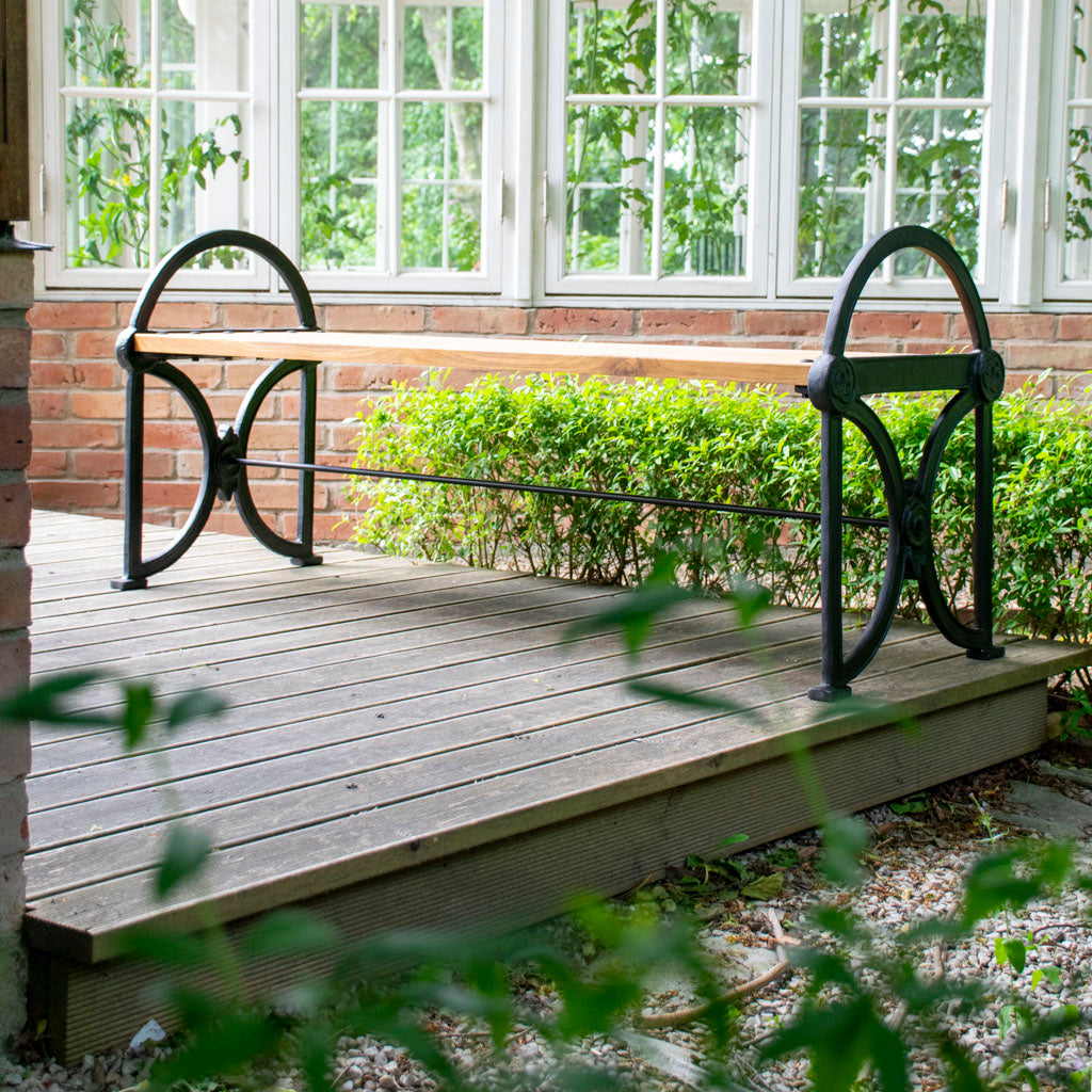 Trädgårdsbänk Movitz gjutjärn & teak