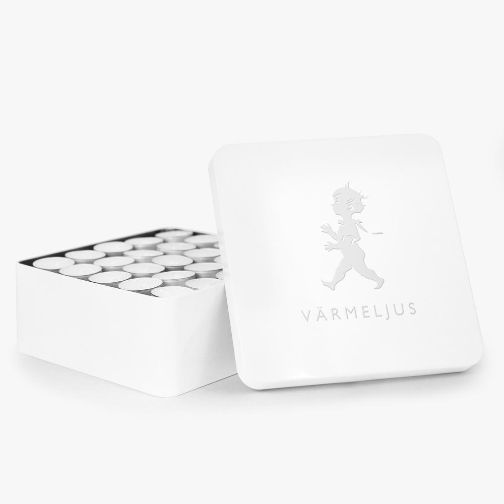 Boks til fyrfadslys Solstickan Hvid