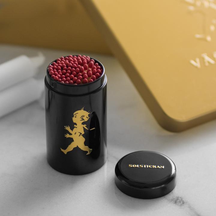 Tändsticksrör Solstickan svart/guld