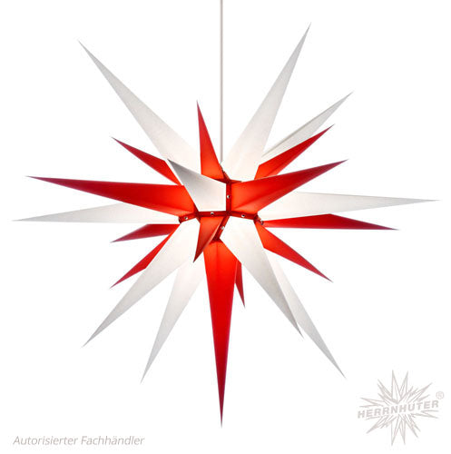 pappersstjärna röd/vit i papper 70 cm