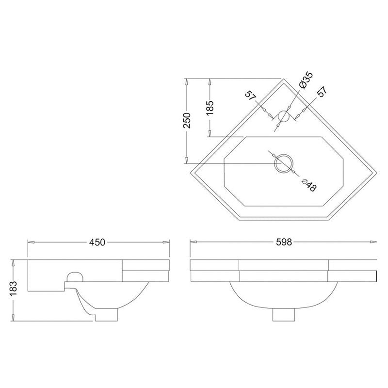Burlington Hjørnehåndvask