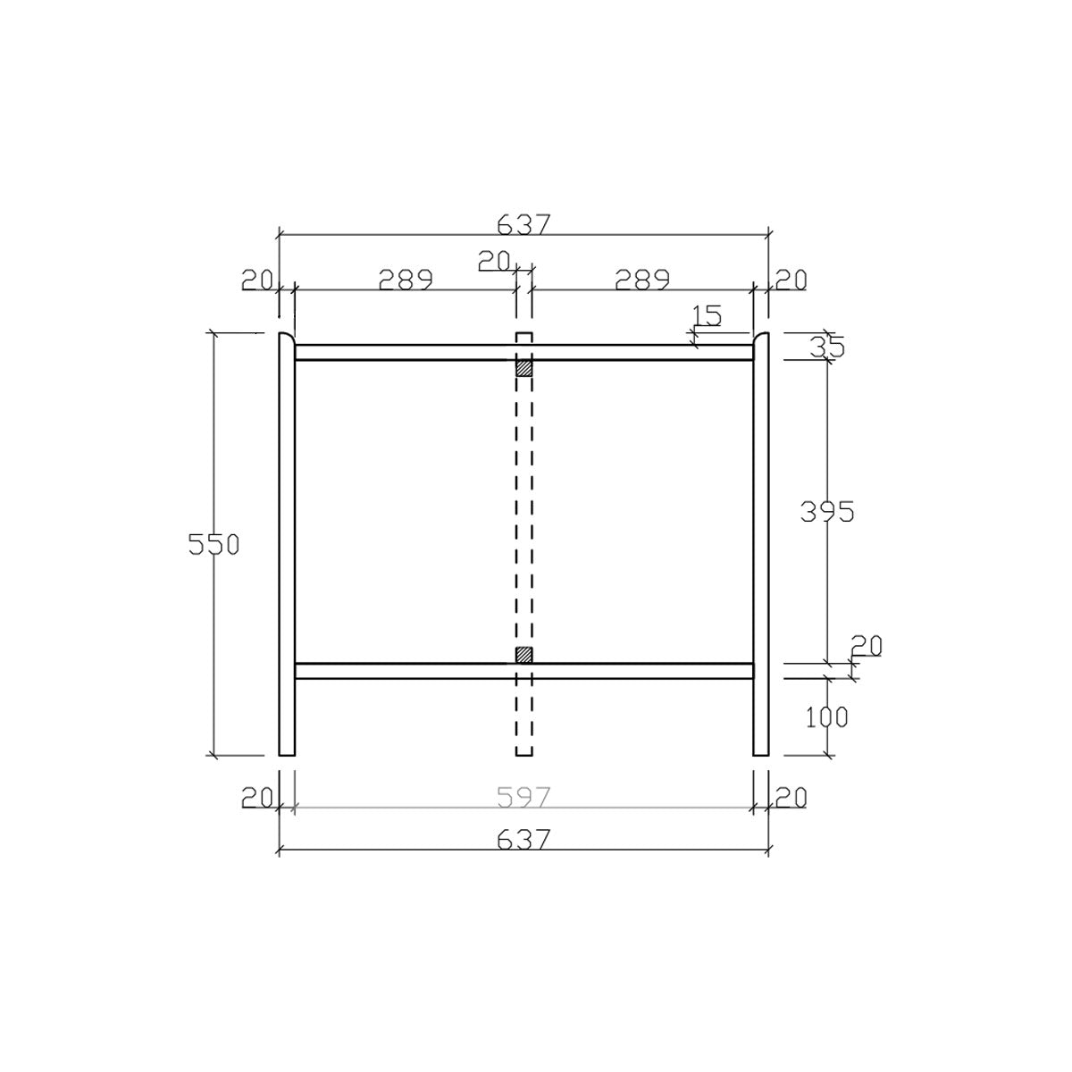 Brickbord i trä Wilma för 65 cm bricka