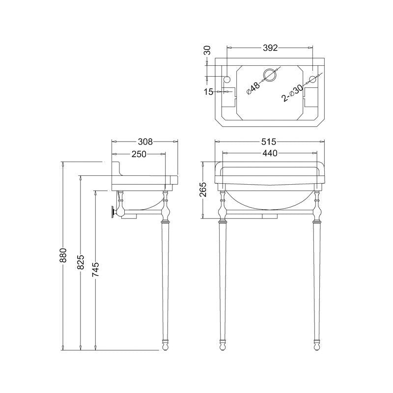 Burlington Edwardian Håndvask JR Kromstativ