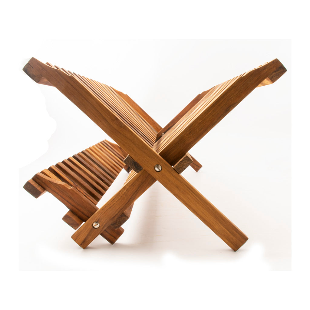 Sammenfoldeligt trætallerkenstativ