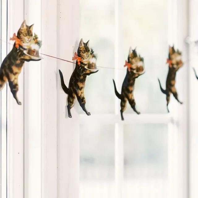 Gammeldags juleguirlande kat