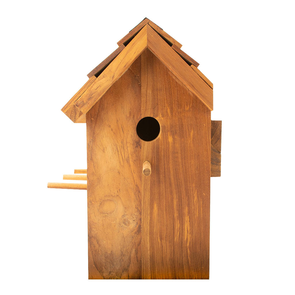 Getterön fuglehus i teaktræ med tre huller