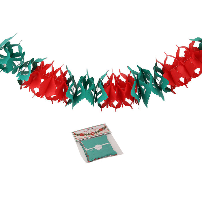 Garland gammeldags rød & grøn