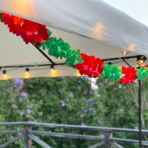 Garland gammeldags rød & grøn