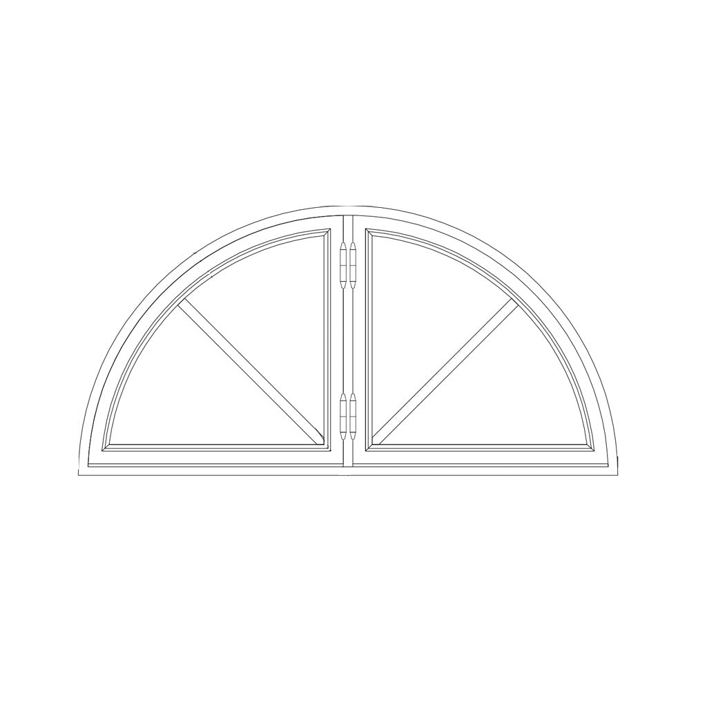 Halvmånevindue Hvidt 1430x710 Oplukkeligt Termorude