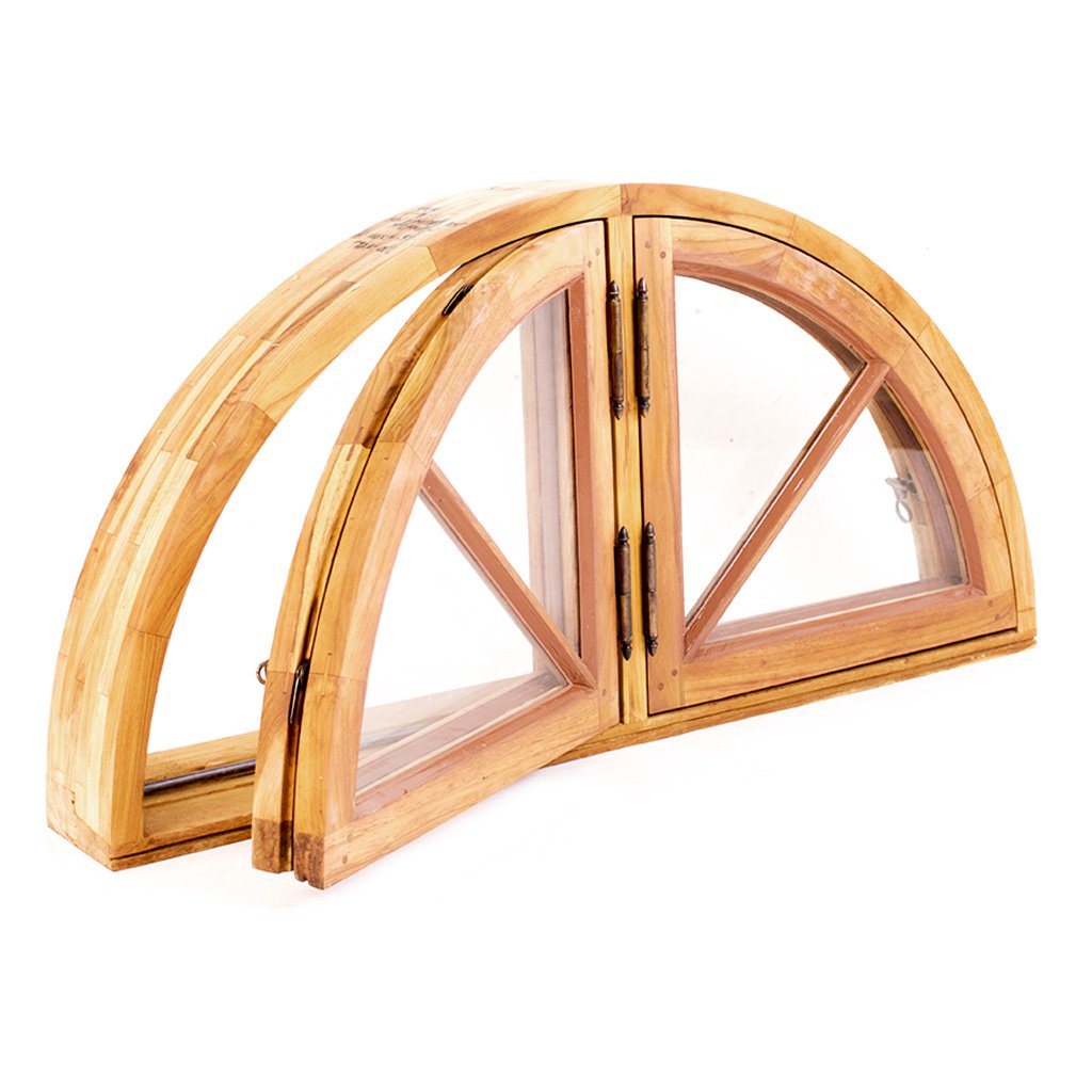 Halvmånevindue Teak 1000x500 Oplukkeligt 1+1