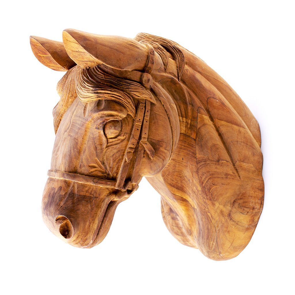 Lotte hestehoved i teaktræ