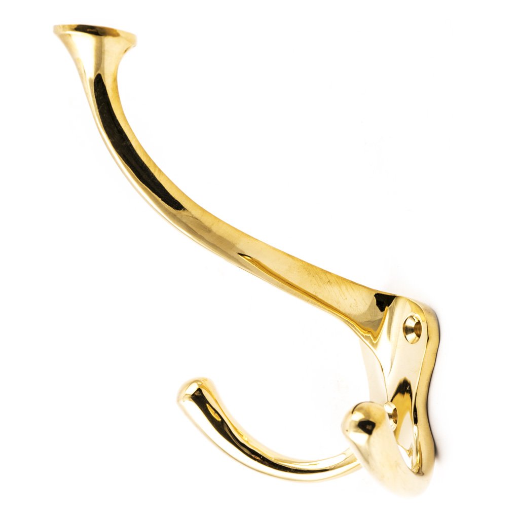 Tøj- og hattekrog Messing