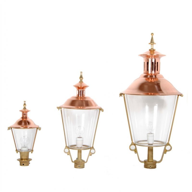Kulturbelysning Lanternehus konisk i kobber stor