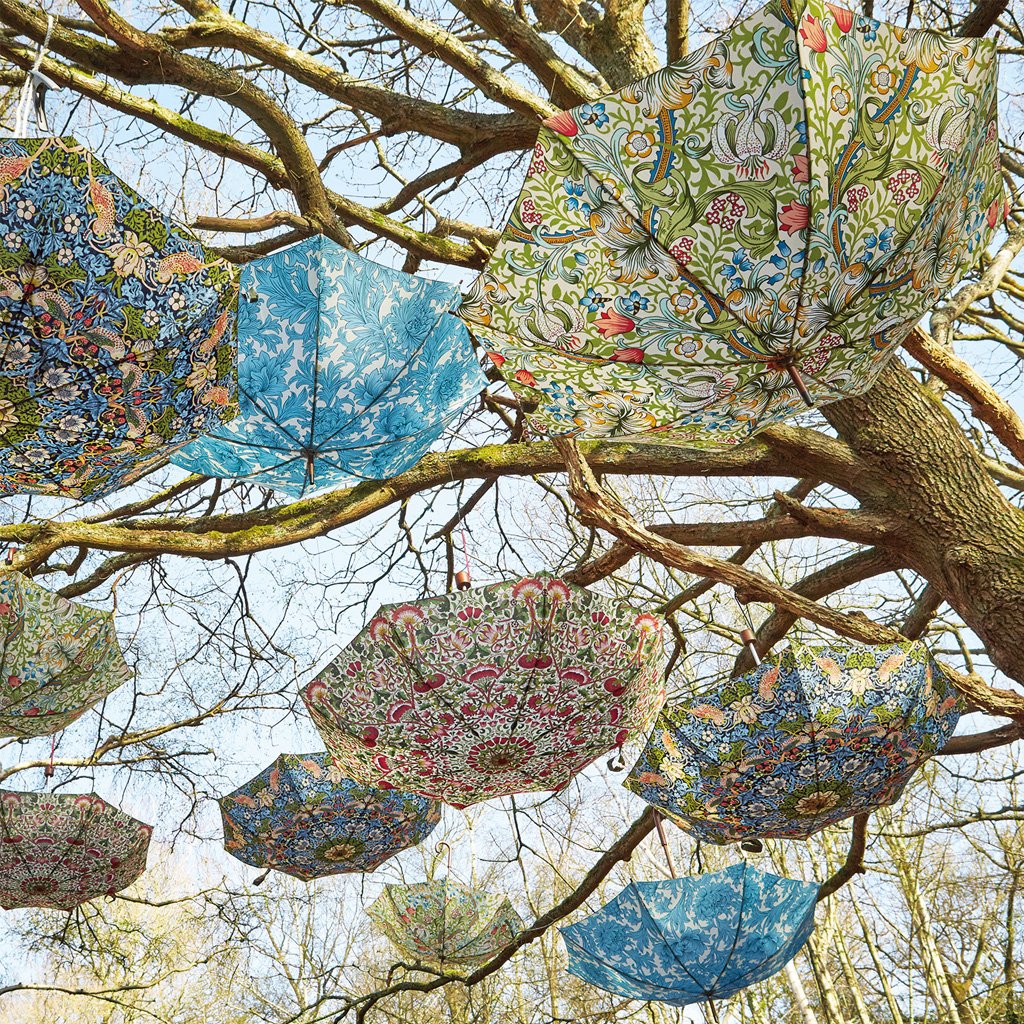 Paraply William Morris Strawberry Thief litet