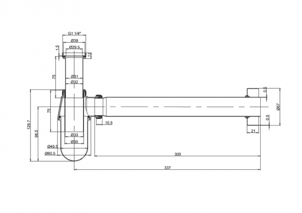 Burlington vandlås til væg messingfarvet