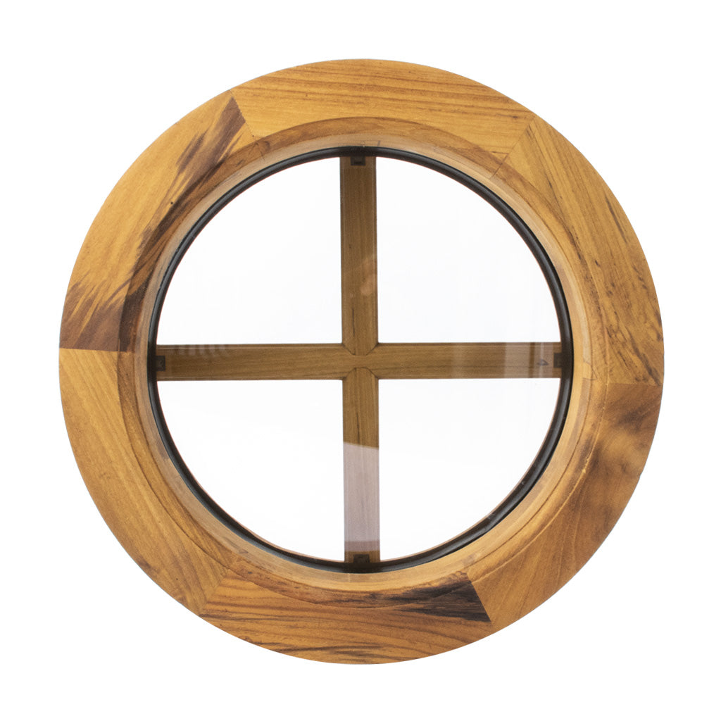 Rundt Vindue Teak Ø370 mm Termorude D415