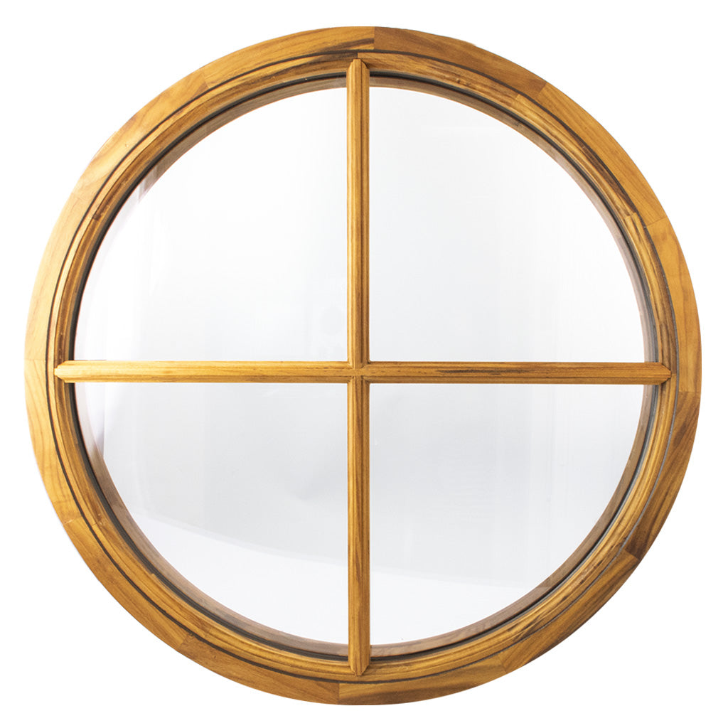Rundt Vindue Teak Ø770 mm Termorude D415