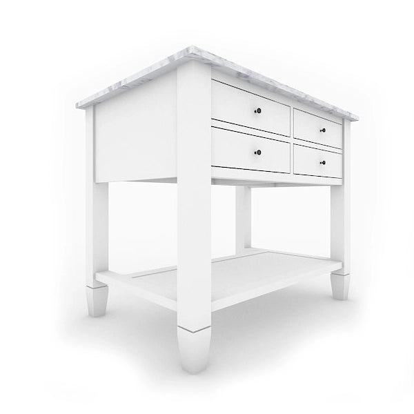 Køkkenø med marmorplade Siri