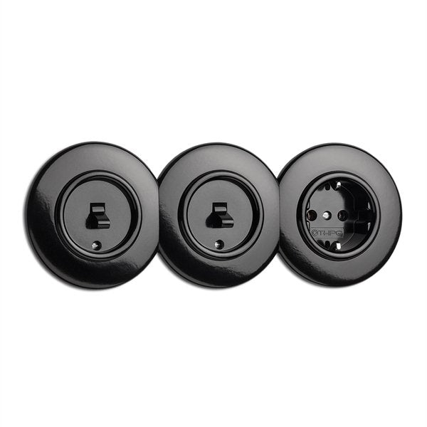 Dækring Afslutning Sort Bakelit