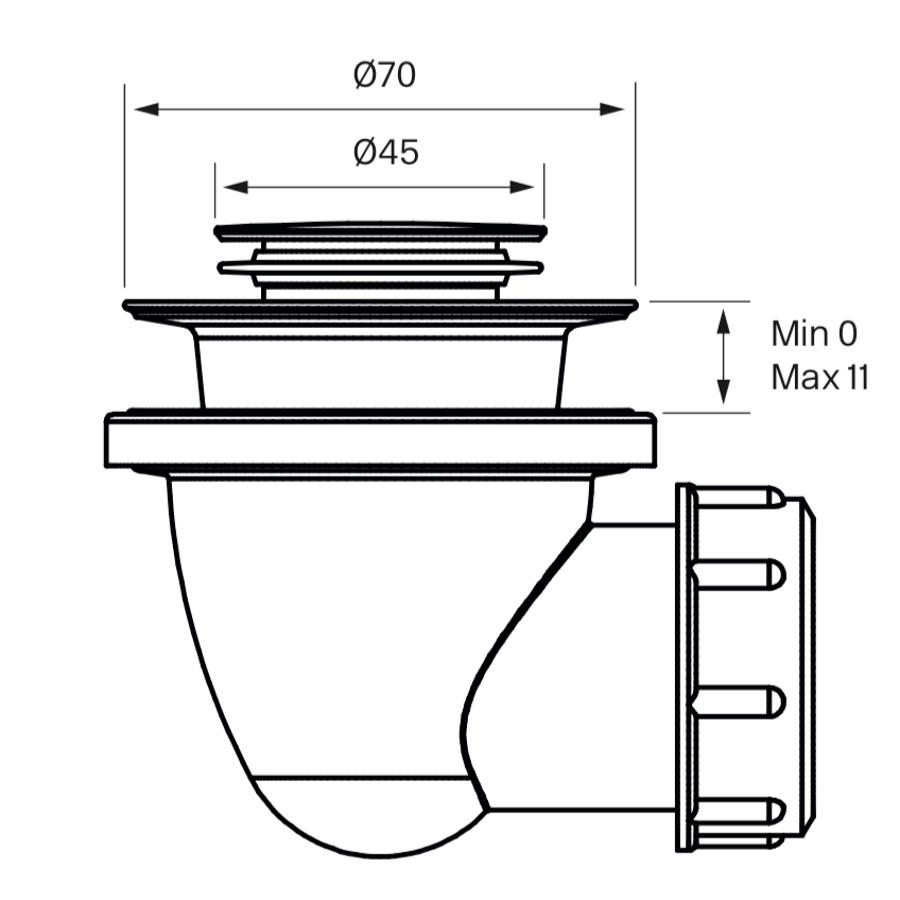Badekarsventil pop up krom