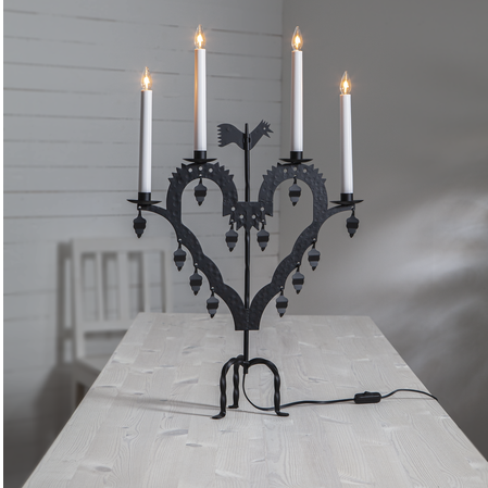 Adventsljusstake i smide tupp