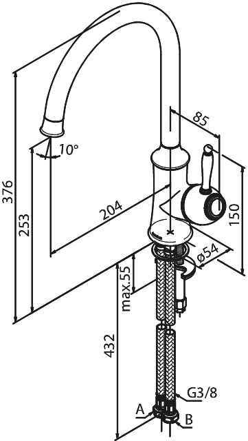 Damixa køkkenarmatur i messing