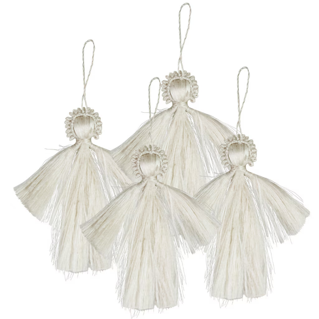 Hänge Juteängel Vilma Offwhite  4-pack