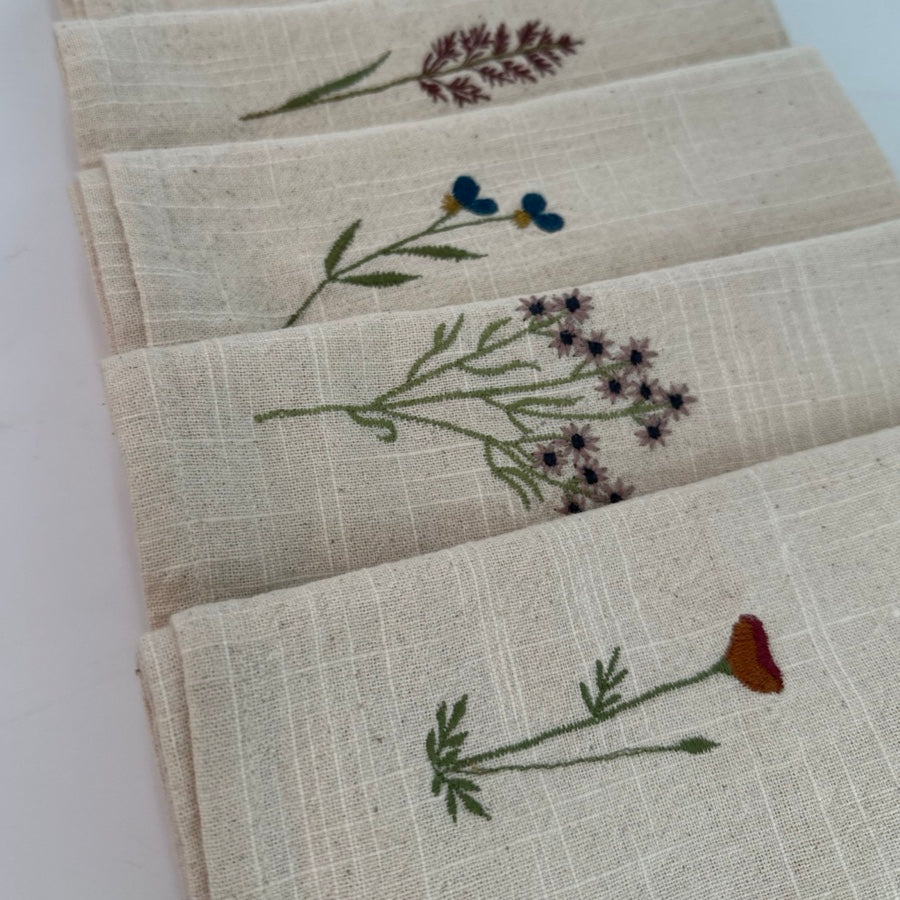 Tygservett Sommarblommor