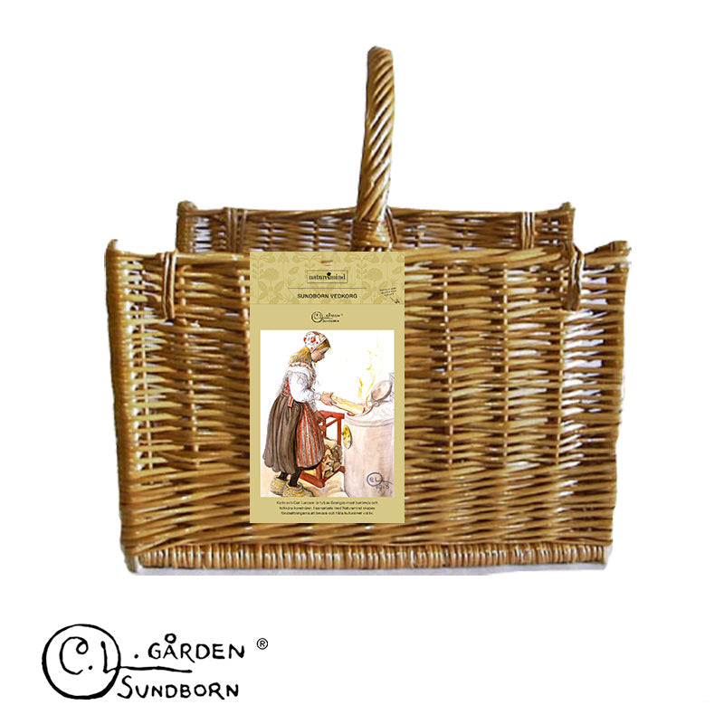 Vedkorg Sundborn flätad pil