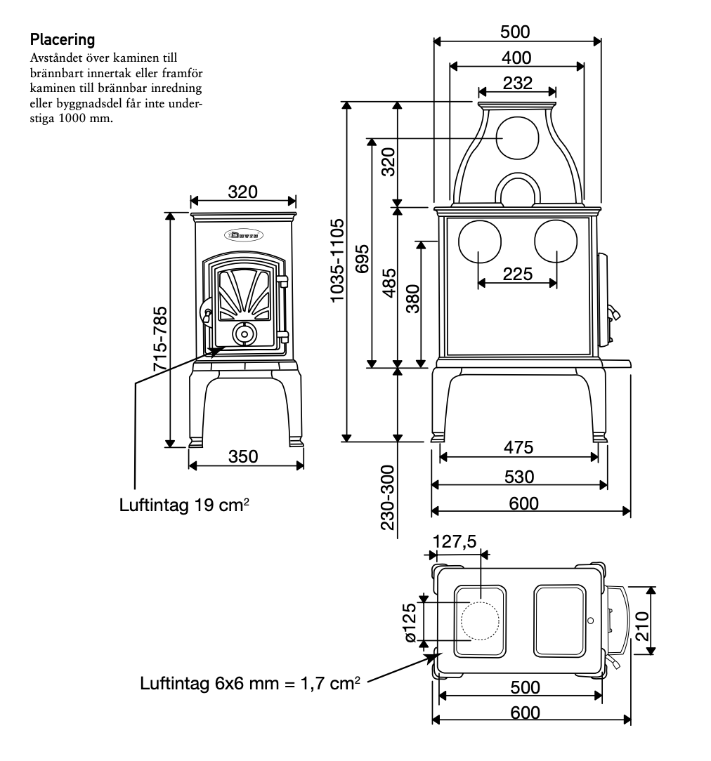 Gjutjärnskamin Dovre 40CBS-2
