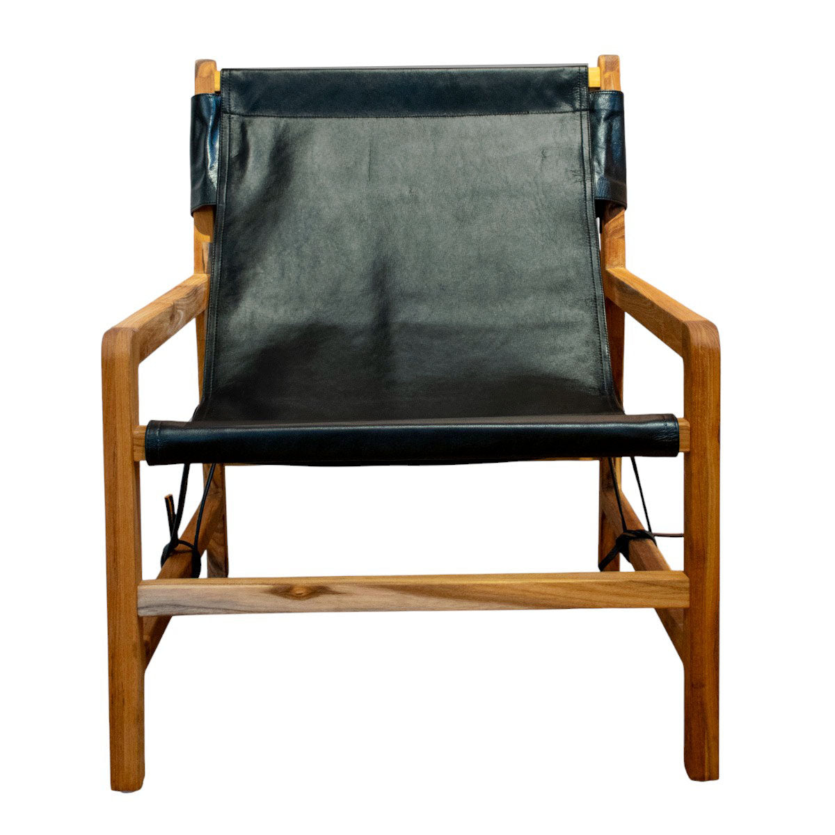 Jessie lænestol i teak og sort læder