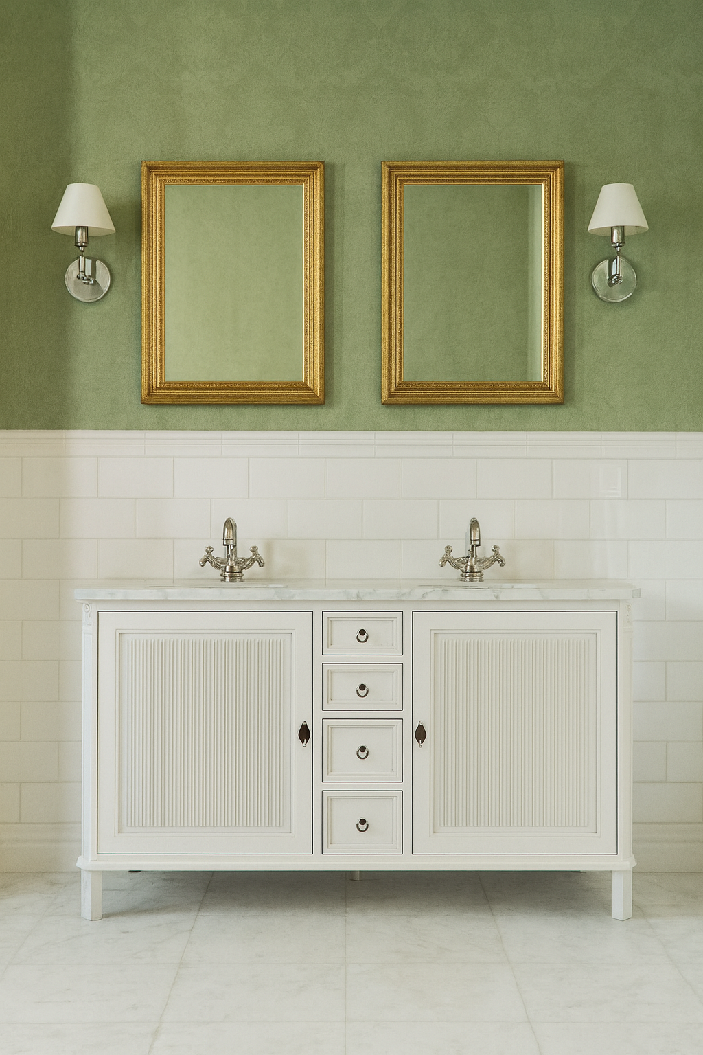 Vaskeskab Fredman Dobbel antikhvid