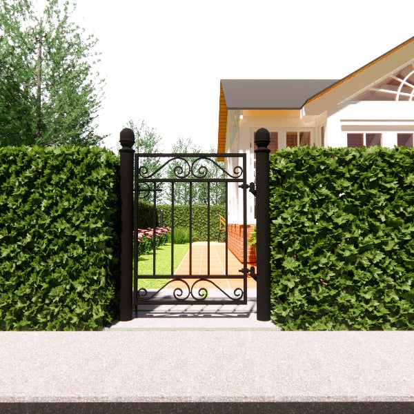 Gottåsa smidesgrind enkel med stolpar (lagervara)