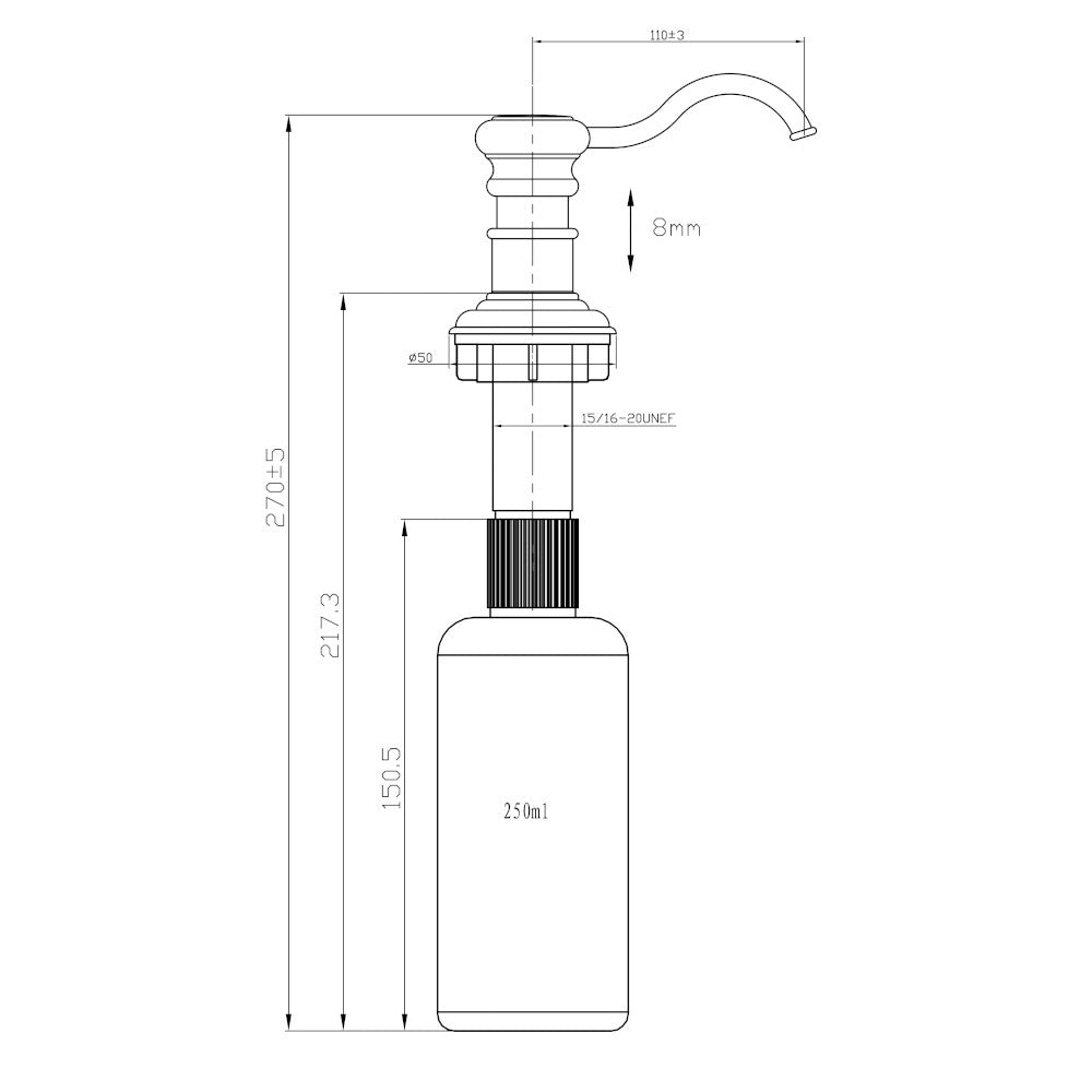 Haga sæbepumpe krom