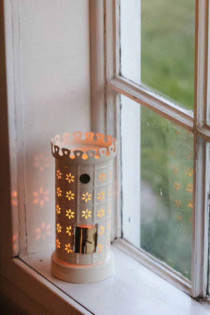 Värmeljushållare Kakelugn Vit