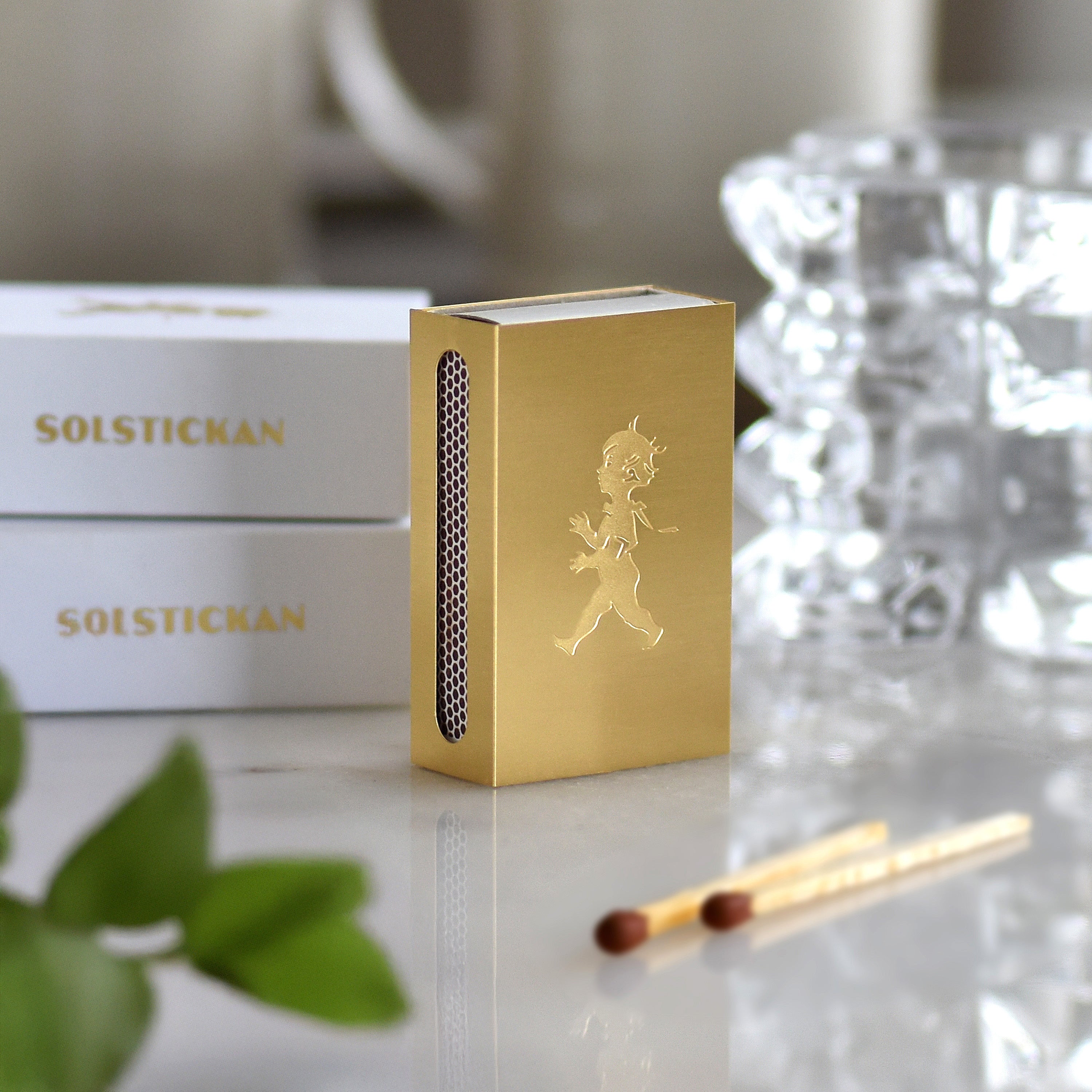 Tändsticksfodral Solstickan guld