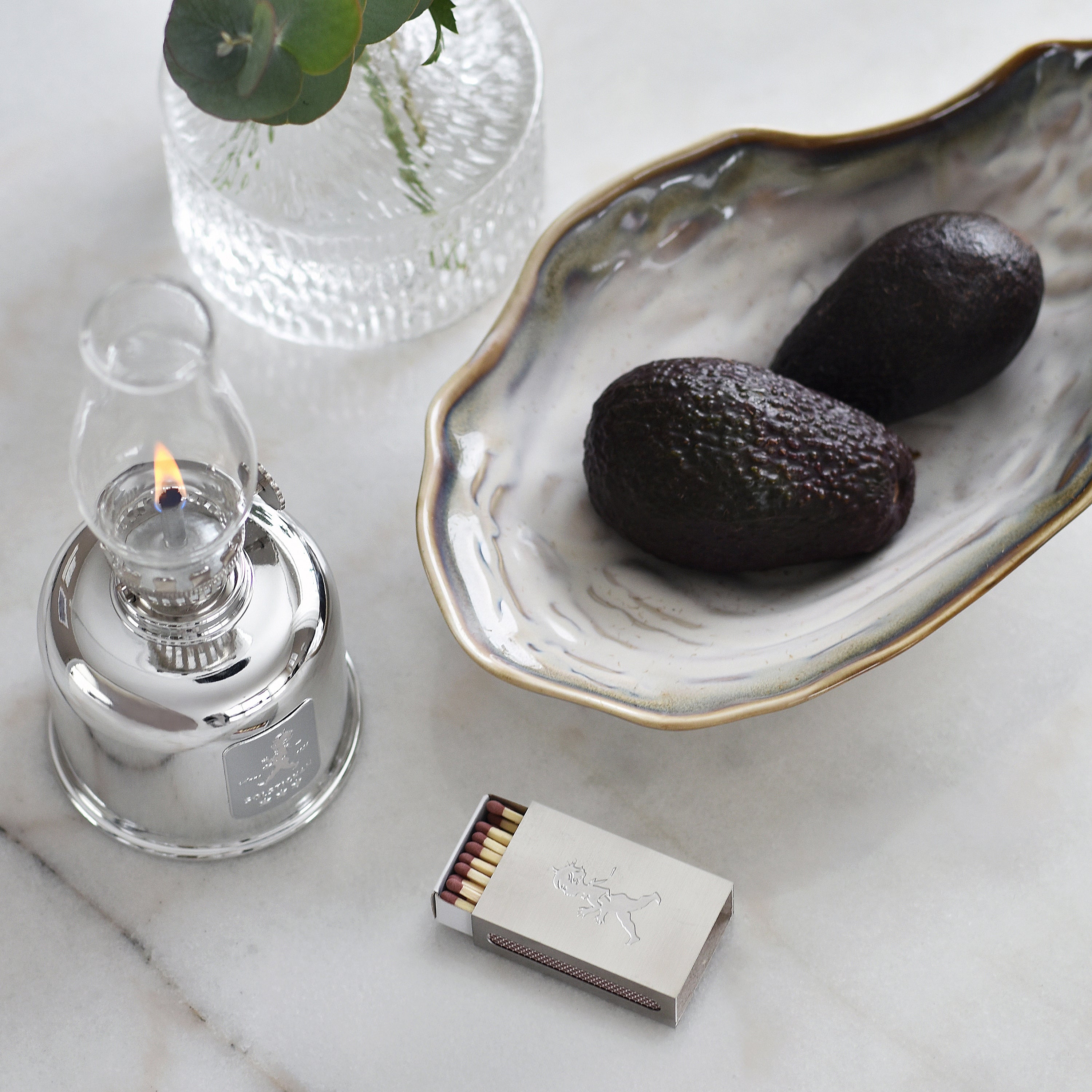 Tändsticksfodral Solstickan silver