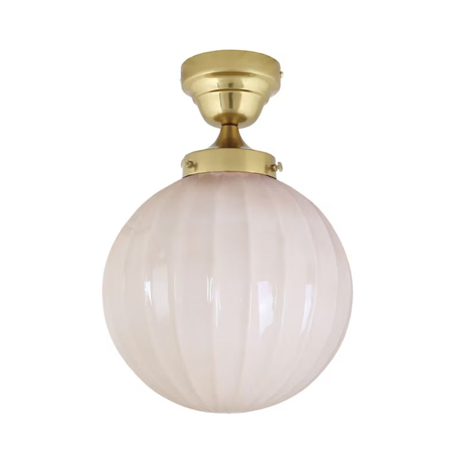 Taklampa Marit Mässing/Opal Beige Stor